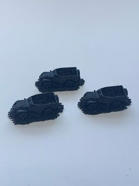 Set of 3 Miniature Black Tank Vehicles